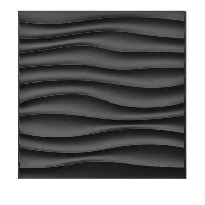 Wall Decoration Black Wave Design 50x50cm 3d Wall Panel Styrofoam From China